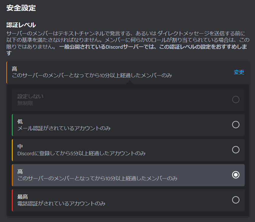 認証レベル